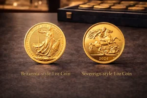 Britannia and Sovereign gold coins compared for a UK buying guide